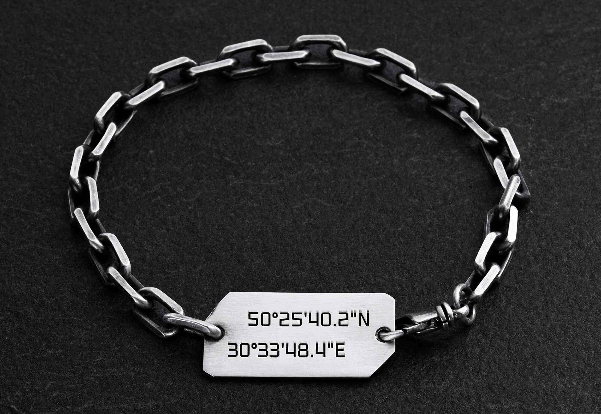 чоловічі браслети з гравіюванням