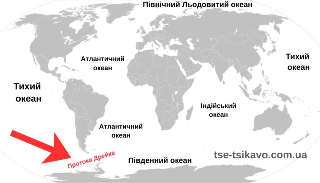 протока Дрейка на карті