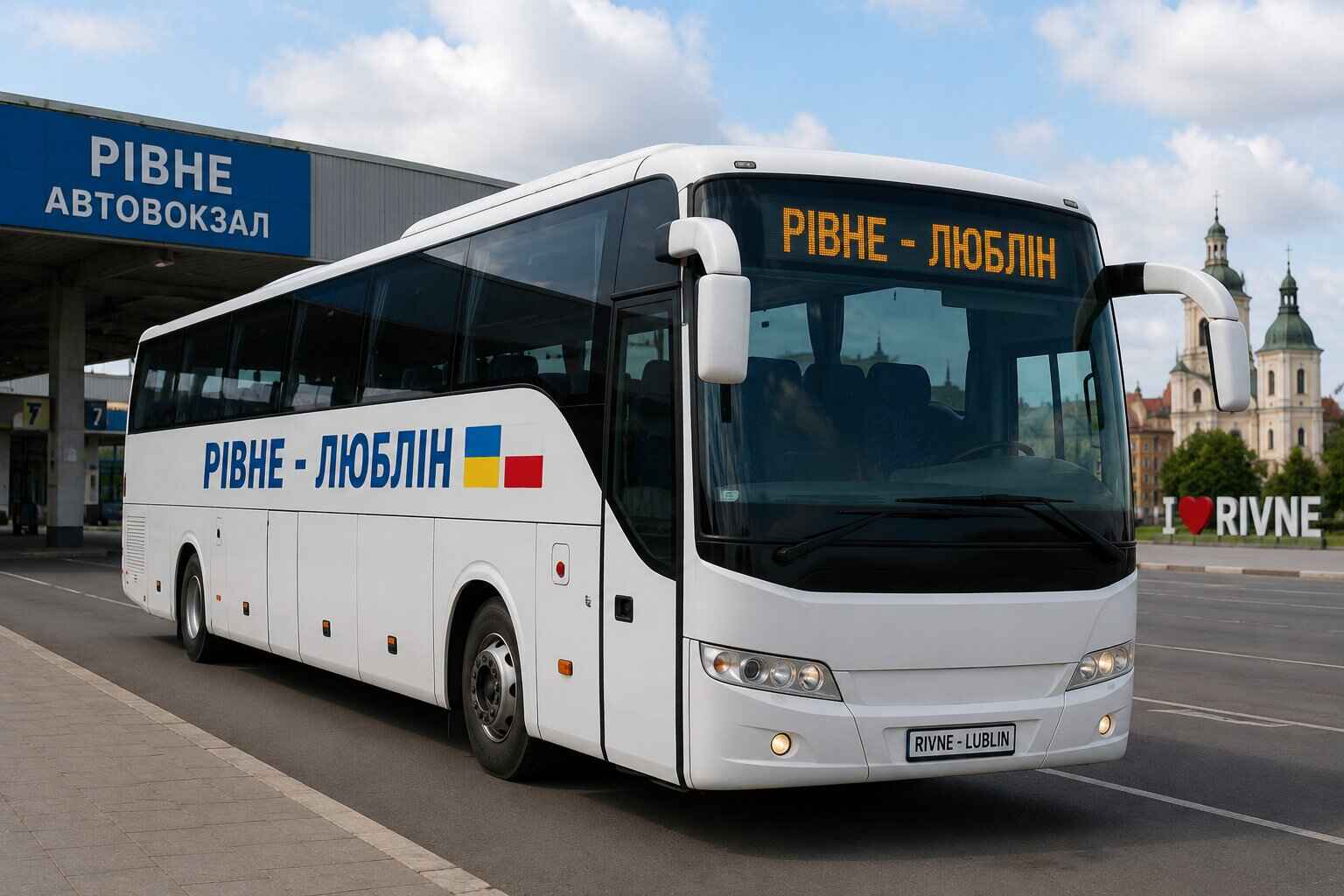 яка відстань між рівним і любліном